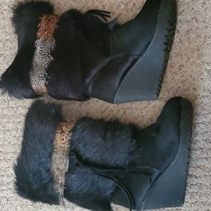 Bearpaw Basha size 7 black winter boots